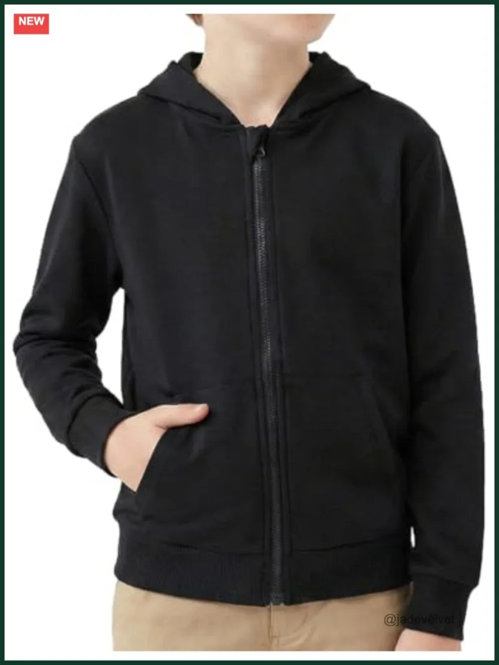 Boys Zip Up Hoodie Soft Solid Full Zip Hooded Sweatshirt for Kids Ages 3-14